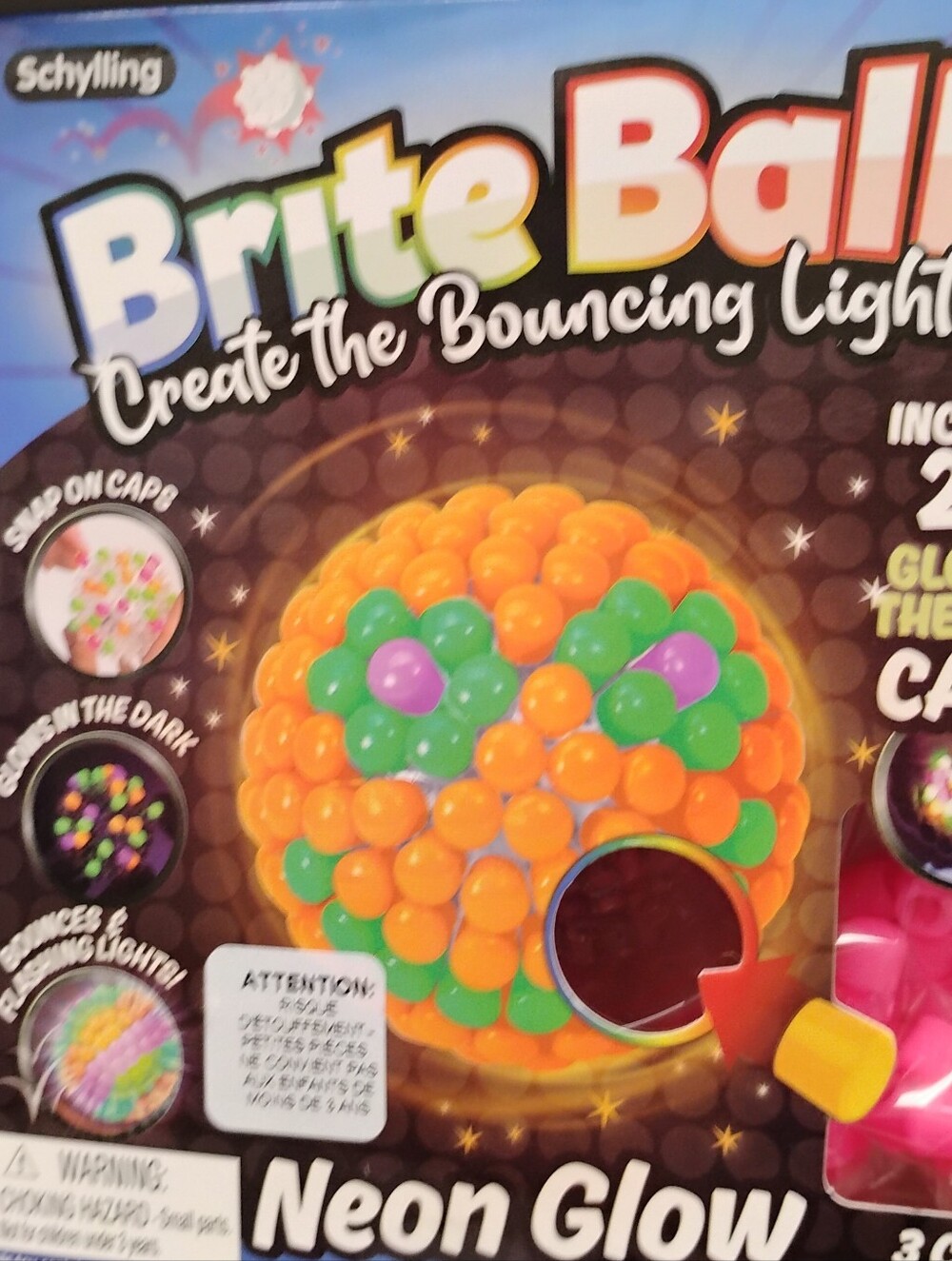 Brite Ball Neon Glow DIY Bouncing Light - Orange & Green